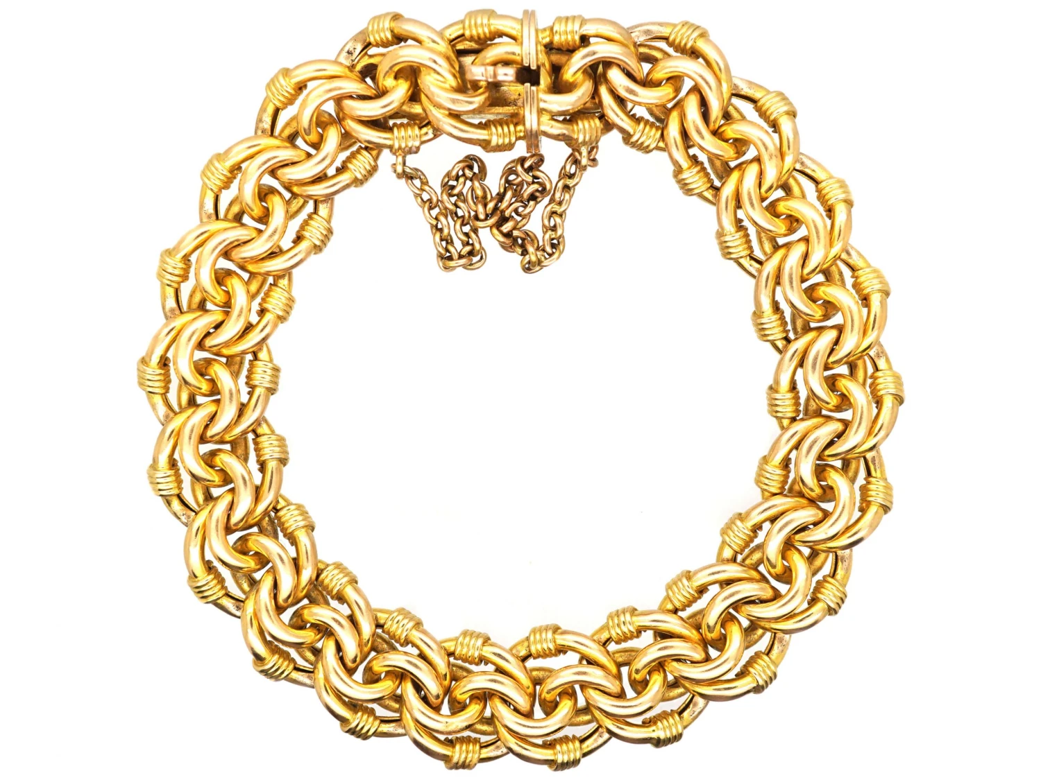 Edwardian 15ct Gold Detailed Curb Bracelet 3 Edwardian 15ct Gold Detailed Curb Bracelet