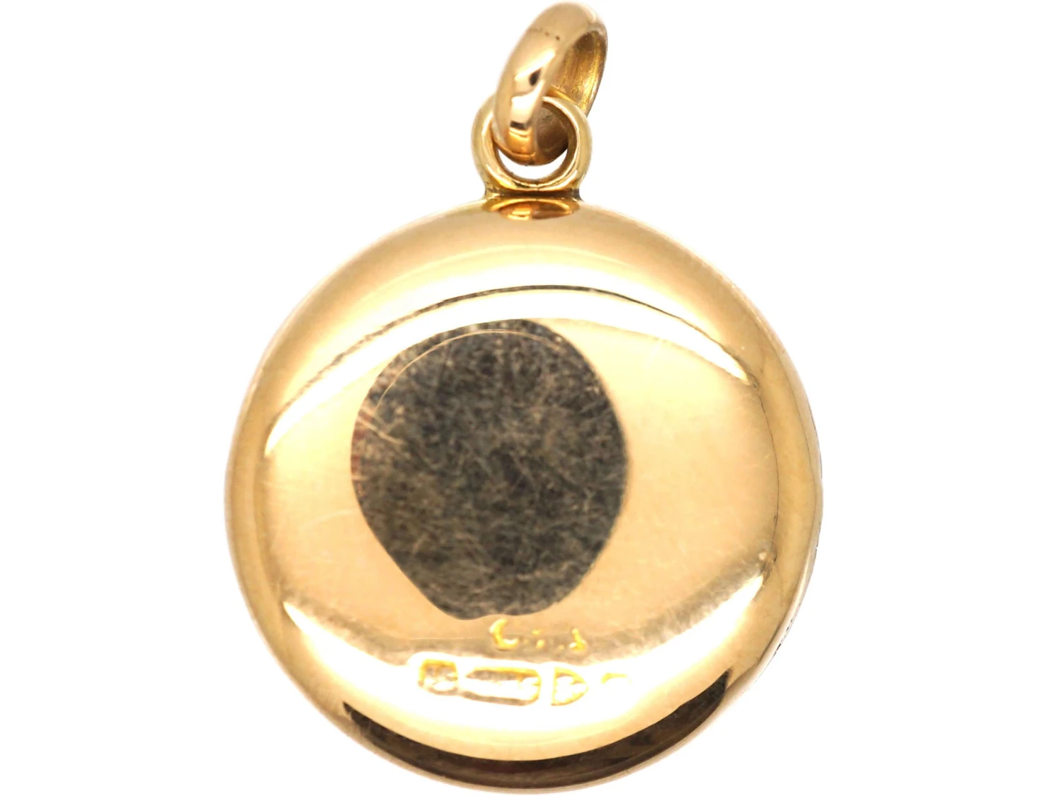 Edwardian 15ct Gold Round Locket Set With A Diamond 6 Edwardian 15ct Gold Round Locket Set With A Diamond - Image 4