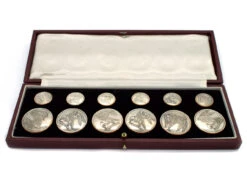 Victorian Set Of Silver Dress Buttons In Case By Firmin & Sons -Antique Jewellery Company DSC07351
