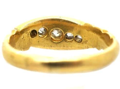 Victorian 18ct Gold Five Stone Diamond Slanted Ring -Antique Jewellery Company DSC07375 copy