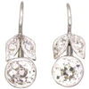 Edwardian 18ct White Gold Flower Bud & Leaf Earrings Set With Diamonds 1 Edwardian 18ct White Gold Flower Bud & Leaf Earrings Set With Diamonds -Antique Jewellery Company DSC07382