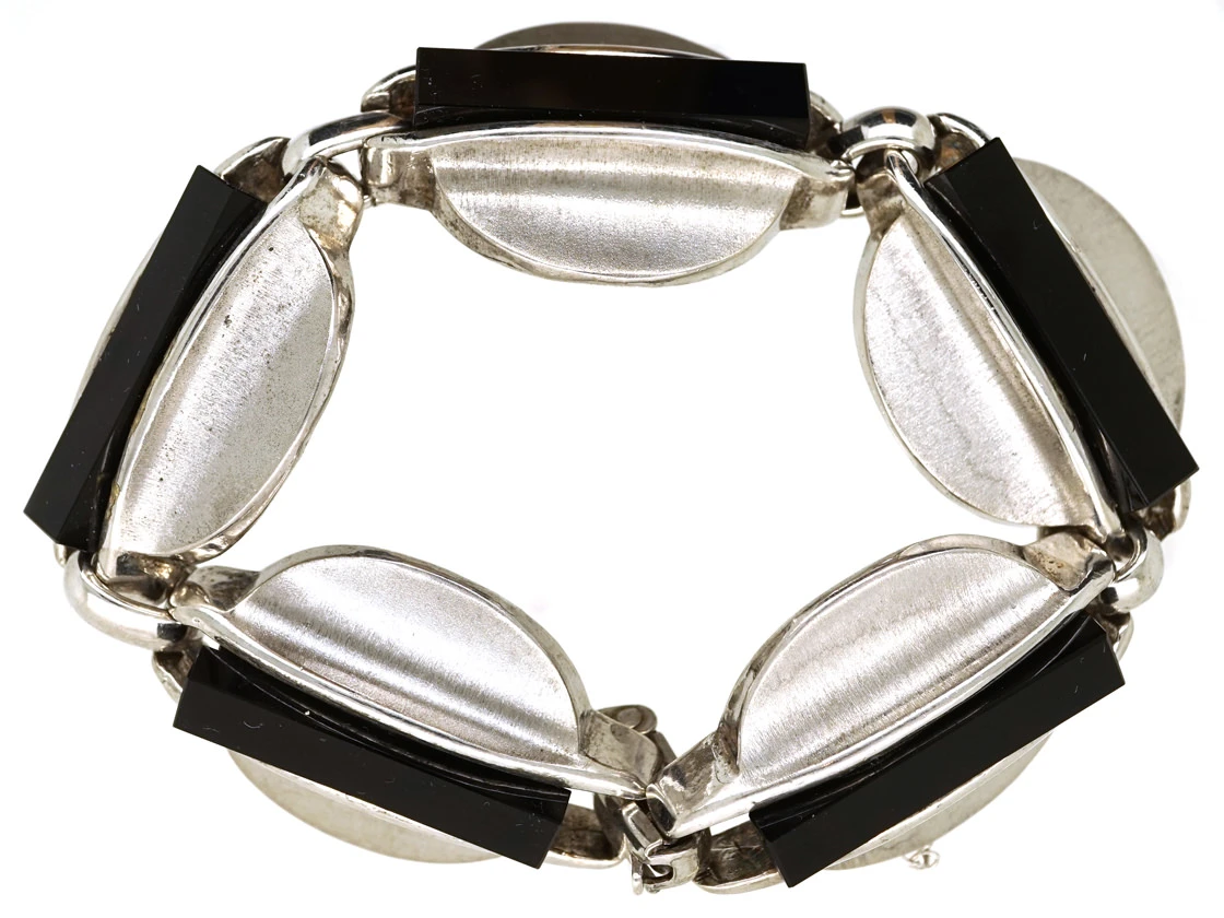 1960s Onyx & Silver Bracelet 3 1960s Onyx & Silver Bracelet