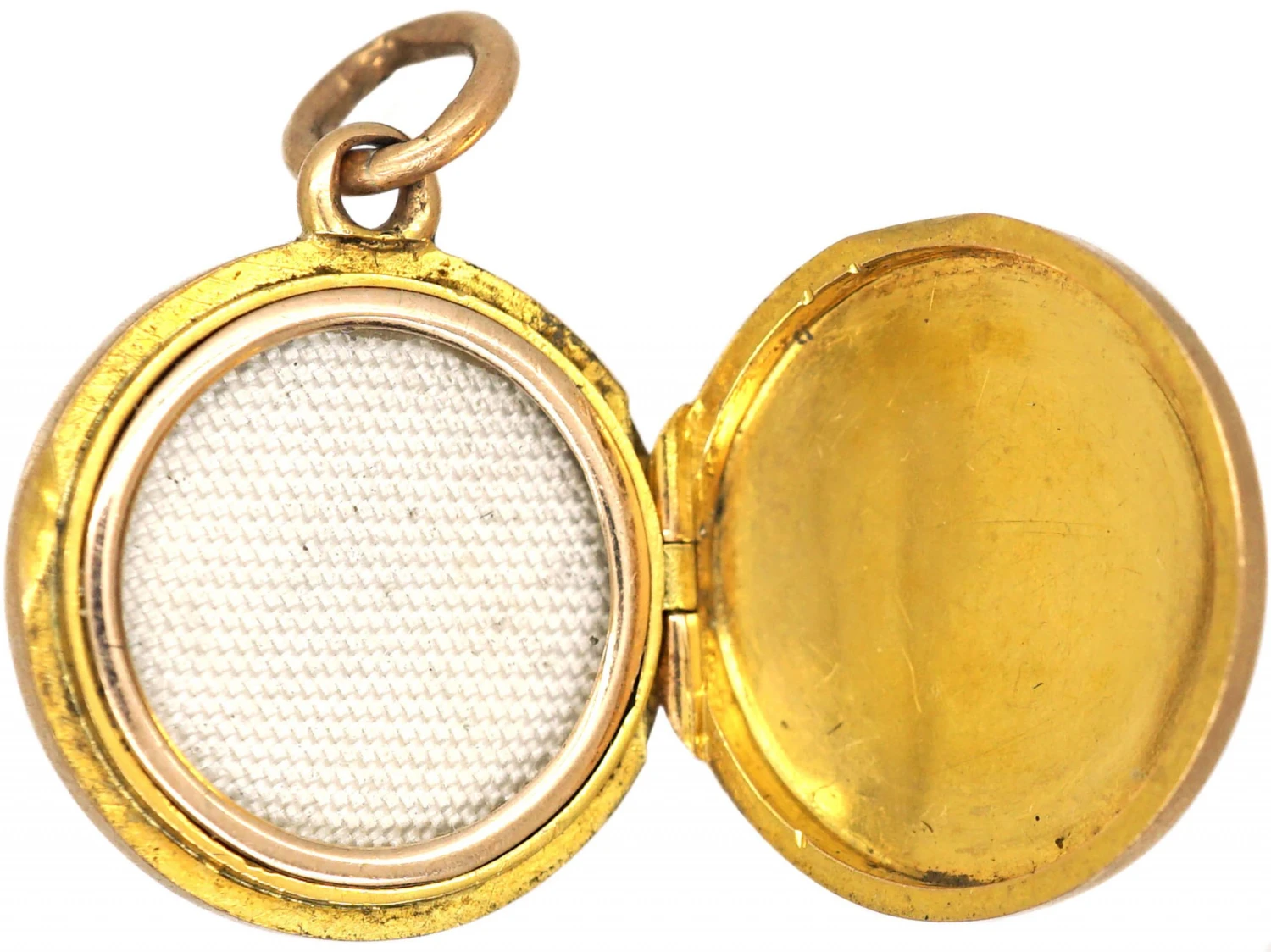Edwardian 15ct Gold Round Green & White Enamel Locket Set With A Diamond 4 Edwardian 15ct Gold Round Green & White Enamel Locket Set With A Diamond - Image 2