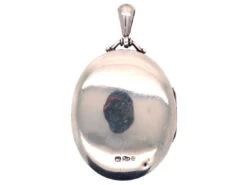 Victorian Silver Double Buckle Oval Locket 15 Victorian Silver Double Buckle Oval Locket -Antique Jewellery Company DSC07396 1