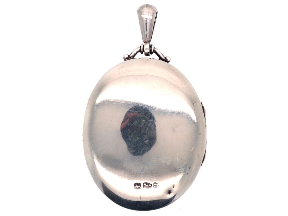 Victorian Silver Double Buckle Oval Locket 9 Victorian Silver Double Buckle Oval Locket - Image 7
