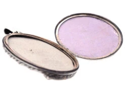 Victorian Silver Double Buckle Oval Locket 13 Victorian Silver Double Buckle Oval Locket -Antique Jewellery Company DSC07410