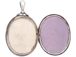 Victorian Silver Double Buckle Oval Locket 12 Victorian Silver Double Buckle Oval Locket -Antique Jewellery Company DSC07411