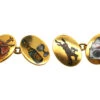 18ct Gold & Enamel Four Vices Cufflinks -Antique Jewellery Company DSC07438