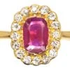 Victorian 18ct Gold, Ruby & Diamond Oval Cluster Ring 2 Victorian 18ct Gold, Ruby & Diamond Oval Cluster Ring -Antique Jewellery Company DSC07450
