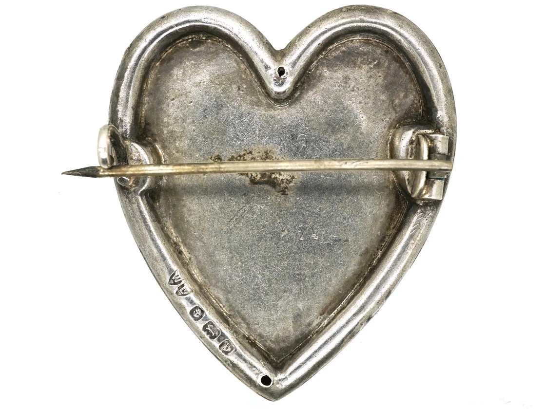 Edwardian Heart Shaped Brooch With Swallow Motif 6 Edwardian Heart Shaped Brooch With Swallow Motif - Image 4
