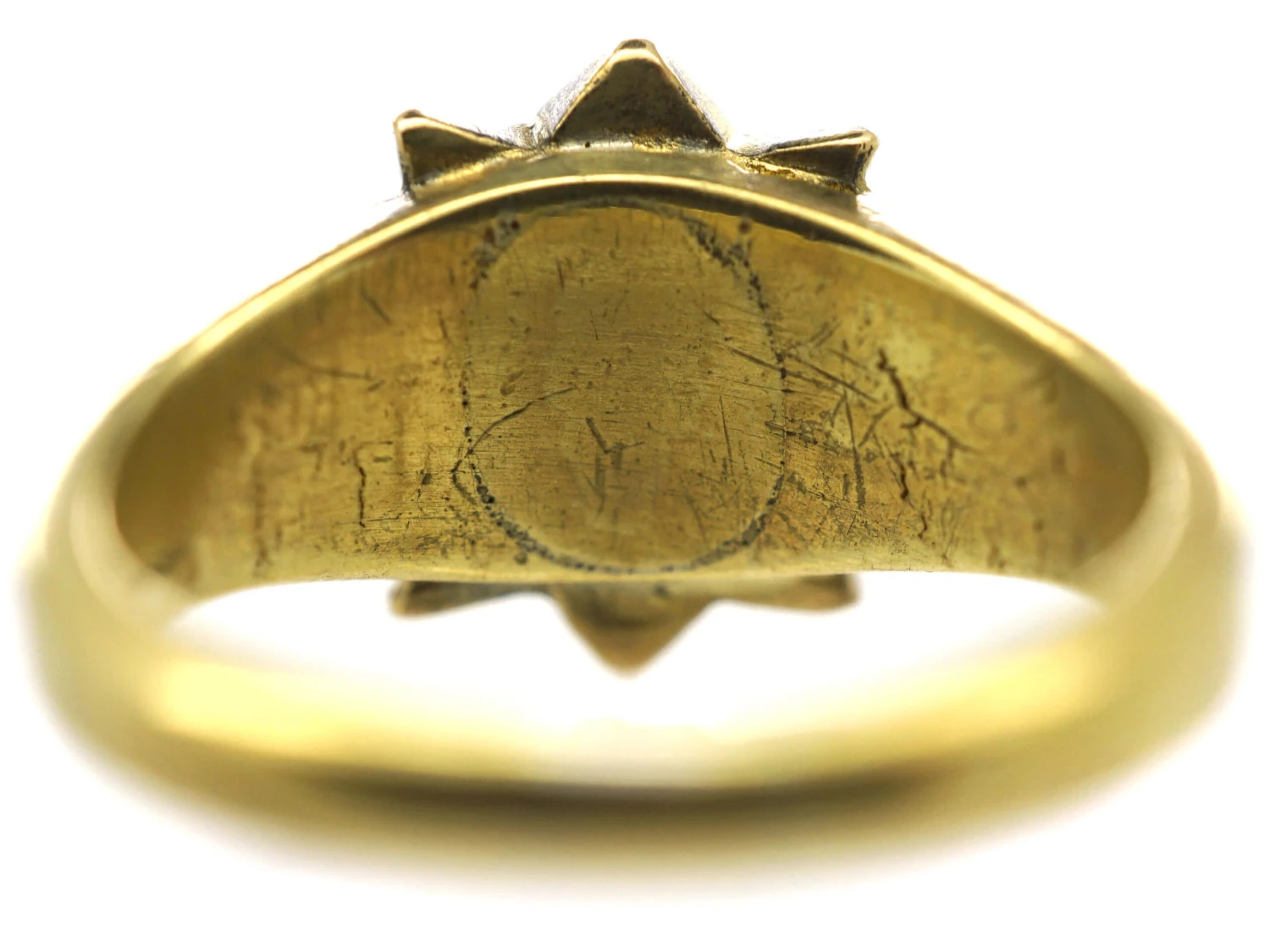 Victorian 18ct Gold, Emerald & Rose Diamond Cluster Ring 7 Victorian 18ct Gold, Emerald & Rose Diamond Cluster Ring - Image 5