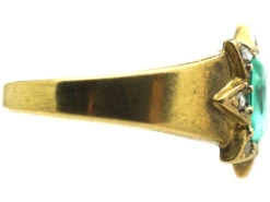 Victorian 18ct Gold, Emerald & Rose Diamond Cluster Ring 15 Victorian 18ct Gold, Emerald & Rose Diamond Cluster Ring -Antique Jewellery Company DSC07467