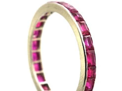 Art Deco Platinum Eternity Ring Set With Rubies 8 Art Deco Platinum Eternity Ring Set With Rubies -Antique Jewellery Company DSC07474 copy
