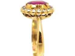 Victorian 18ct Gold, Ruby & Diamond Oval Cluster Ring 12 Victorian 18ct Gold, Ruby & Diamond Oval Cluster Ring -Antique Jewellery Company DSC07484