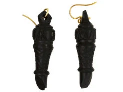 Victorian Bog Oak & Stanhope Whistle Drop Earrings 8 Victorian Bog Oak & Stanhope Whistle Drop Earrings -Antique Jewellery Company DSC07485