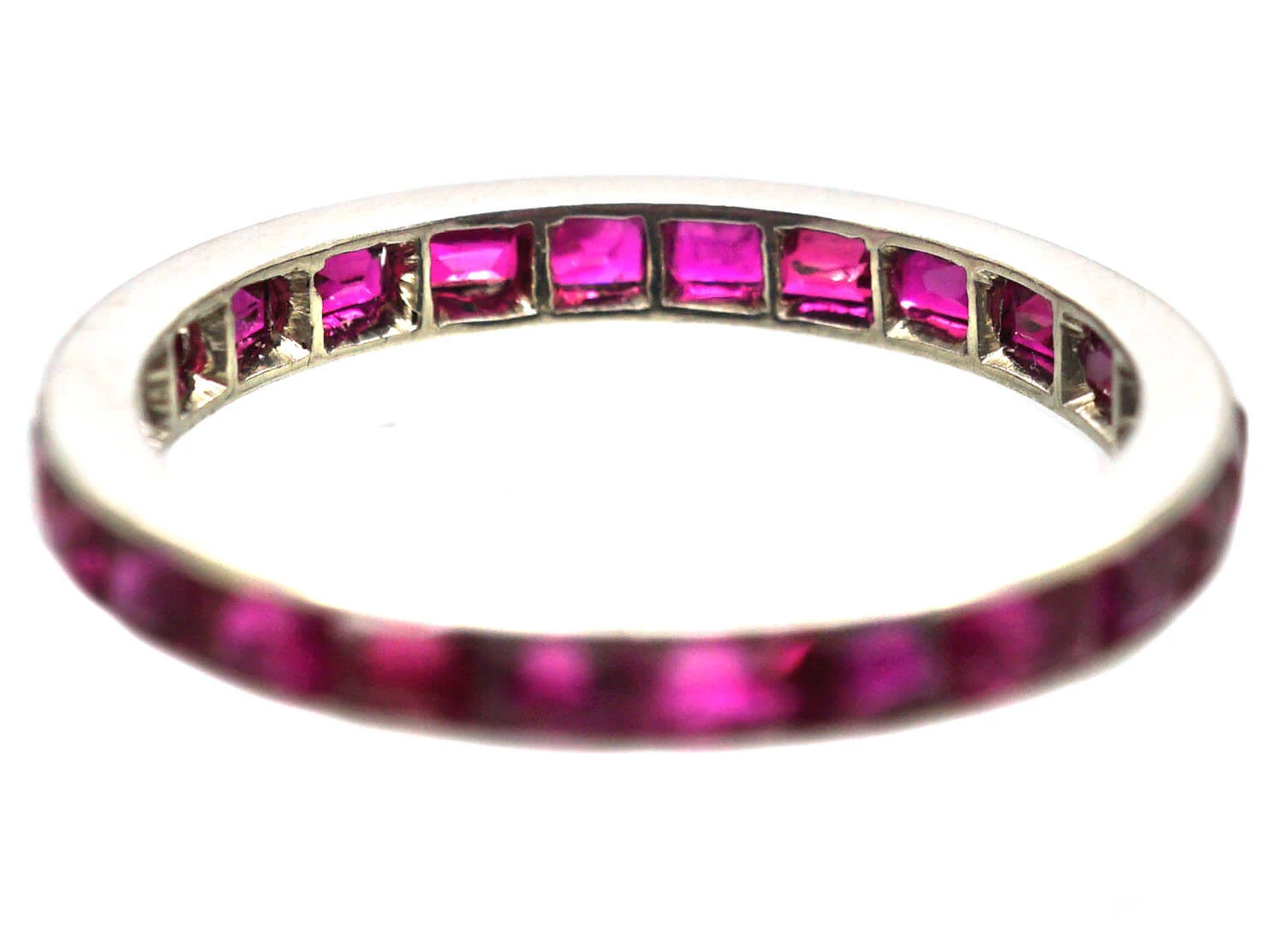 Art Deco Platinum Eternity Ring Set With Rubies 6 Art Deco Platinum Eternity Ring Set With Rubies - Image 4