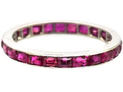 Art Deco Platinum Eternity Ring Set With Rubies 11 Art Deco Platinum Eternity Ring Set With Rubies -Antique Jewellery Company DSC07494 copy