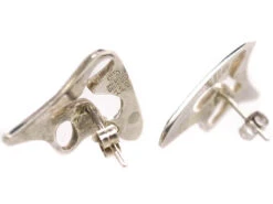 Georg Jensen Silver Earrings Designed By Henning Koppel -Antique Jewellery Company DSC07496