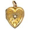 Edwardian 9ct Gold & Pearl Heart Locket 1 Edwardian 9ct Gold & Pearl Heart Locket -Antique Jewellery Company DSC07508