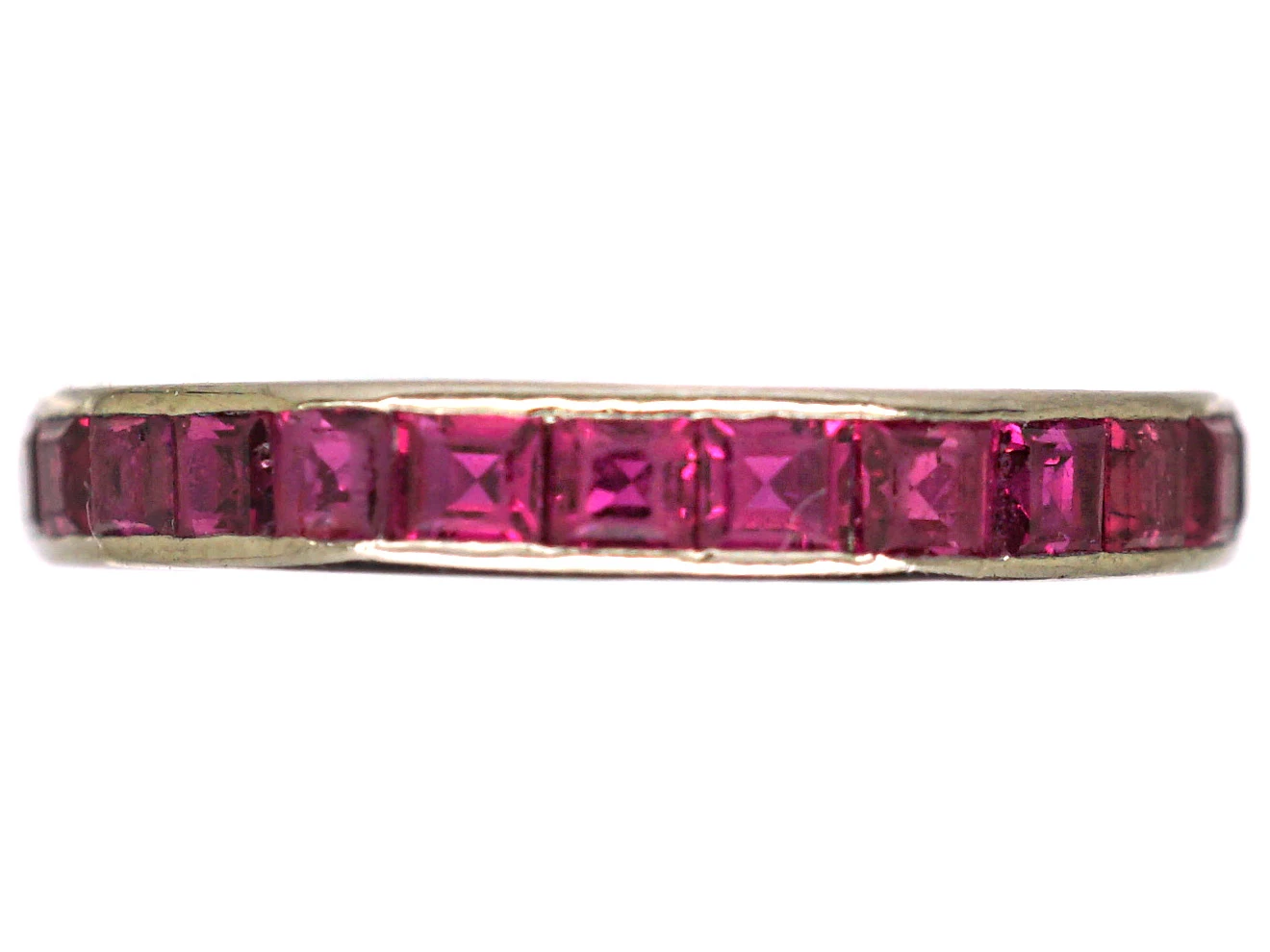 Early 20th Century 18ct White Gold Eternity Ring Set With Rubies 3 Early 20th Century 18ct White Gold Eternity Ring Set With Rubies