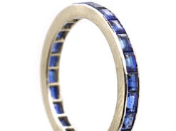 Art Deco Narrow Platinum Eternity Ring Set With Sapphires 8 Art Deco Narrow Platinum Eternity Ring Set With Sapphires -Antique Jewellery Company DSC07512 copy
