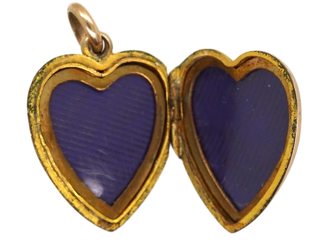 Edwardian 9ct Gold & Pearl Heart Locket 6 Edwardian 9ct Gold & Pearl Heart Locket - Image 4
