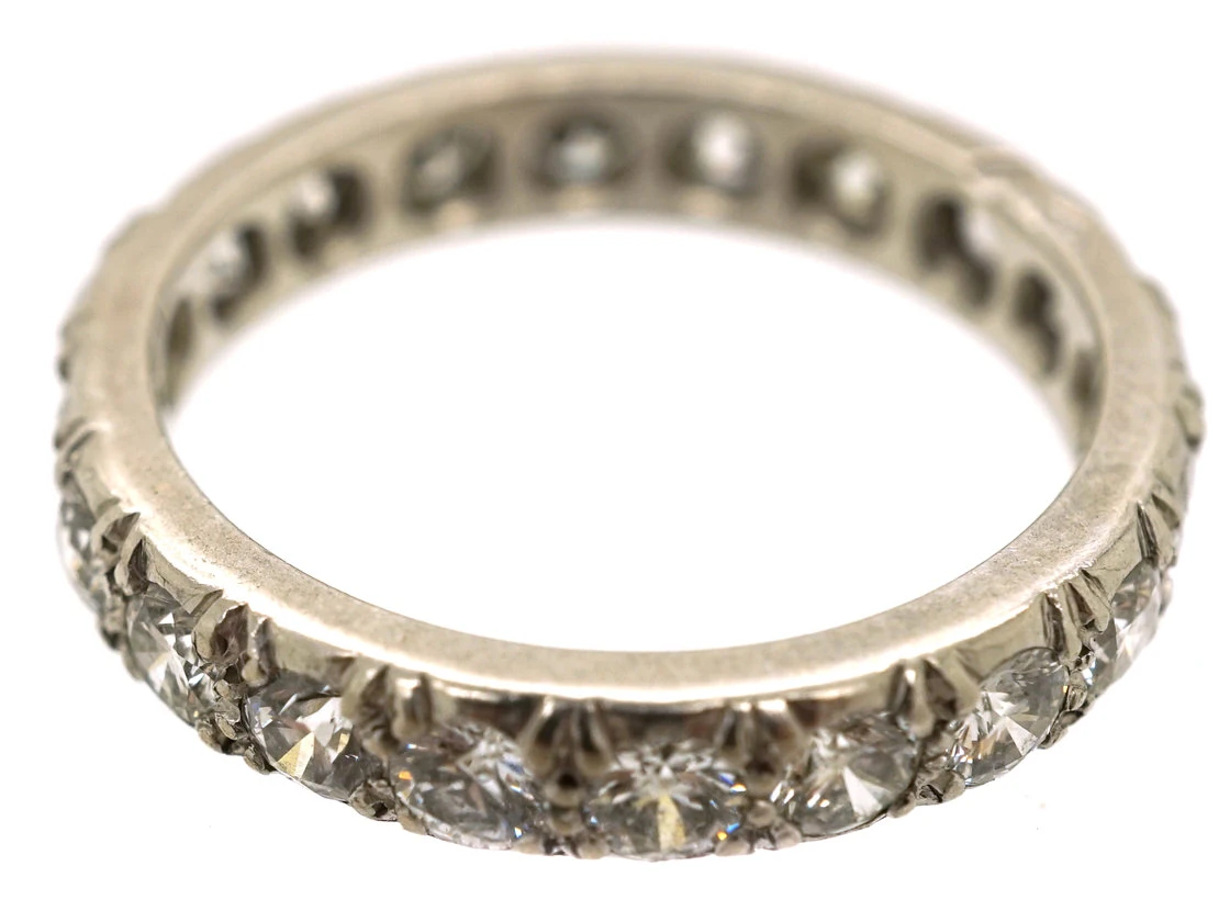 French Platinum & Diamond Eternity Ring 6 French Platinum & Diamond Eternity Ring - Image 4