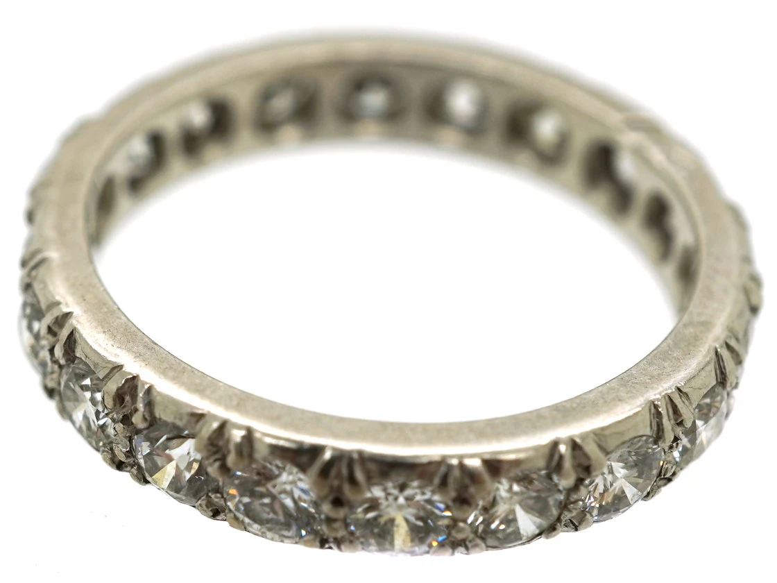 French Platinum & Diamond Eternity Ring 5 French Platinum & Diamond Eternity Ring - Image 3