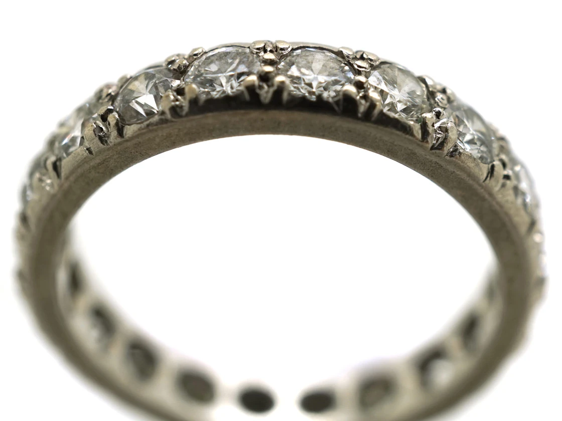 French Platinum & Diamond Eternity Ring 7 French Platinum & Diamond Eternity Ring - Image 5