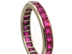 Early 20th Century 18ct White Gold Eternity Ring Set With Rubies 7 Early 20th Century 18ct White Gold Eternity Ring Set With Rubies -Antique Jewellery Company DSC07520