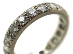 French Platinum & Diamond Eternity Ring 16 French Platinum & Diamond Eternity Ring -Antique Jewellery Company DSC07521