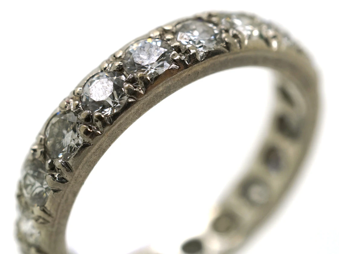 French Platinum & Diamond Eternity Ring 8 French Platinum & Diamond Eternity Ring - Image 6