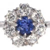 Platinum, Diamond & Sapphire Cluster Ring 2 Platinum, Diamond & Sapphire Cluster Ring -Antique Jewellery Company DSC07533