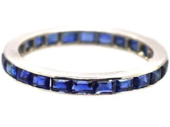 Art Deco Narrow Platinum Eternity Ring Set With Sapphires 11 Art Deco Narrow Platinum Eternity Ring Set With Sapphires -Antique Jewellery Company DSC07534 copy