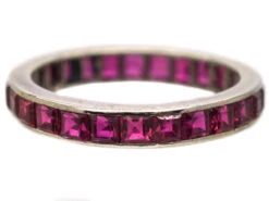 Early 20th Century 18ct White Gold Eternity Ring Set With Rubies 9 Early 20th Century 18ct White Gold Eternity Ring Set With Rubies -Antique Jewellery Company DSC07536