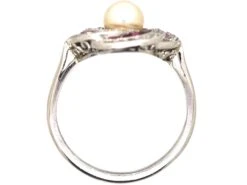 Early 20th Century Platinum, Ruby, Diamond & Natural Pearl Catherine Wheel Ring 10 Early 20th Century Platinum, Ruby, Diamond & Natural Pearl Catherine Wheel Ring -Antique Jewellery Company DSC07558 scaled 1
