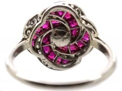 Early 20th Century Platinum, Ruby, Diamond & Natural Pearl Catherine Wheel Ring 11 Early 20th Century Platinum, Ruby, Diamond & Natural Pearl Catherine Wheel Ring -Antique Jewellery Company DSC07561 scaled 1