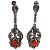 Art Deco Silver, Paste & Coral Drop Earrings 1 Art Deco Silver, Paste & Coral Drop Earrings -Antique Jewellery Company DSC07564
