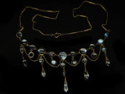 Edwardian 15ct Gold, Moonstone & Sapphire Necklace 11 Edwardian 15ct Gold, Moonstone & Sapphire Necklace -Antique Jewellery Company DSC07579