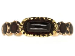 Georgian Flat Cut & Cabochon Garnet Eternity Ring