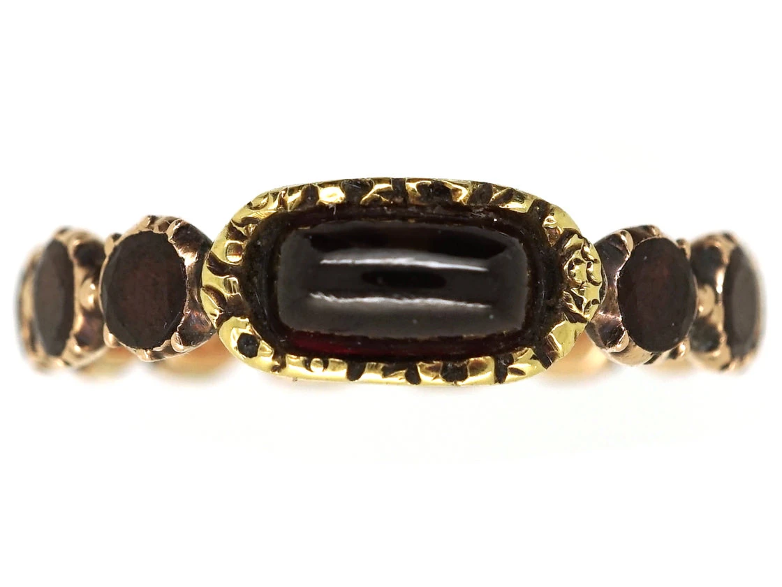 Georgian Flat Cut & Cabochon Garnet Eternity Ring 3 Georgian Flat Cut & Cabochon Garnet Eternity Ring