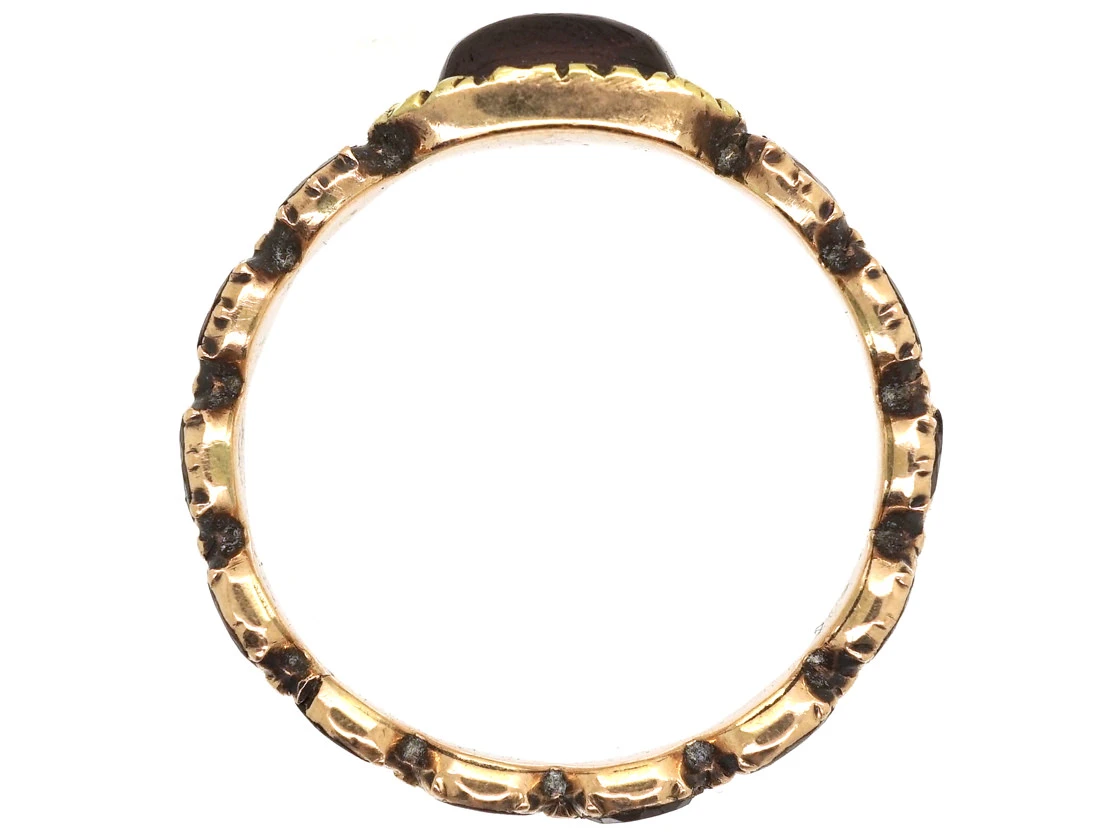 Georgian Flat Cut & Cabochon Garnet Eternity Ring 6 Georgian Flat Cut & Cabochon Garnet Eternity Ring - Image 4