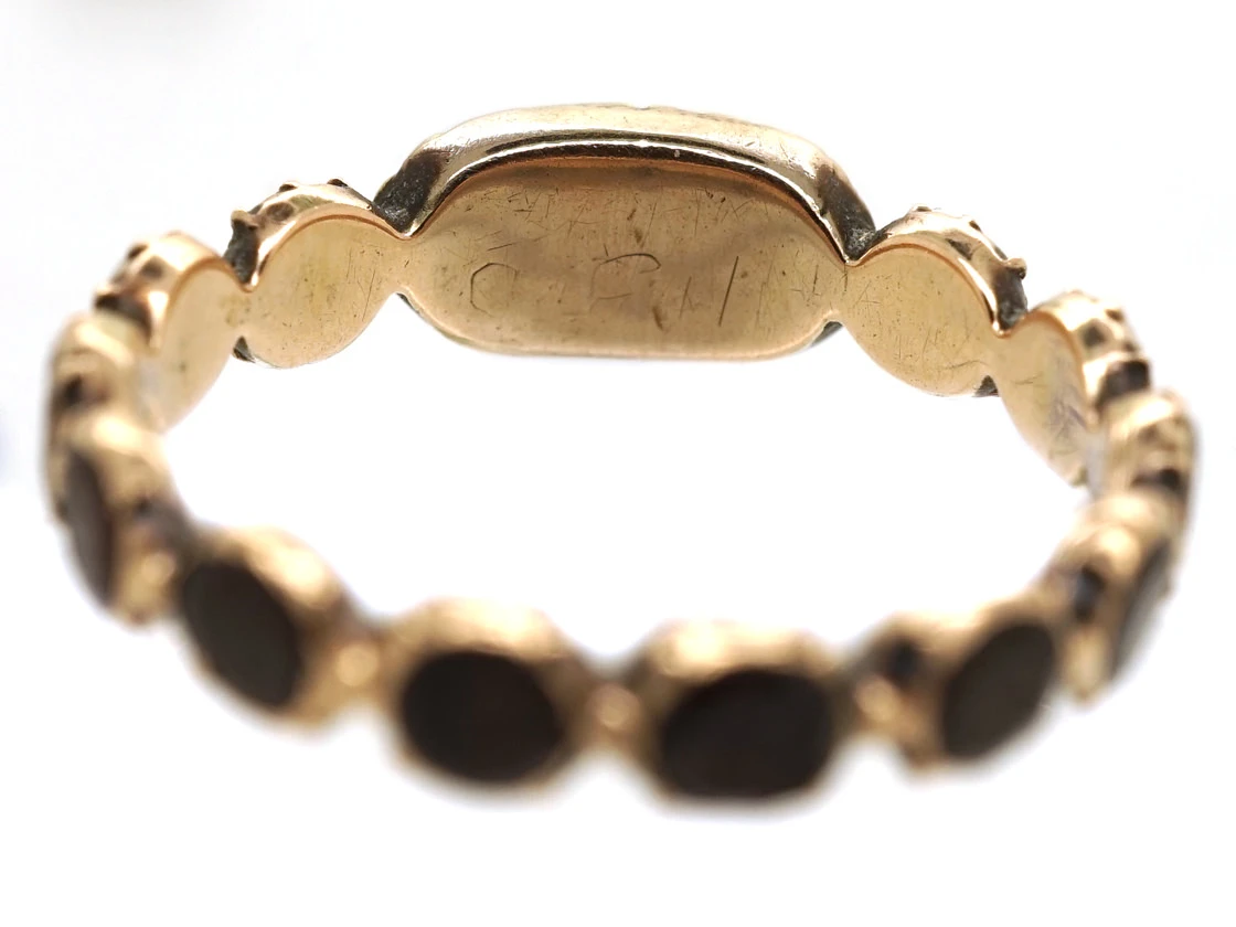 Georgian Flat Cut & Cabochon Garnet Eternity Ring 7 Georgian Flat Cut & Cabochon Garnet Eternity Ring - Image 5