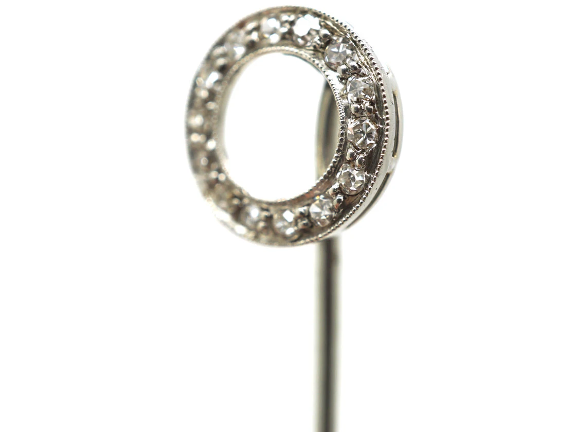 Art Deco Platinum & Diamond Set Winning Post Tie Pin 5 Art Deco Platinum & Diamond Set Winning Post Tie Pin - Image 3