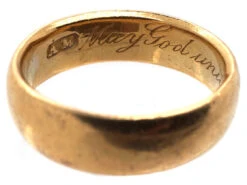 18ct Gold Wedding Ring With Inscription Inside