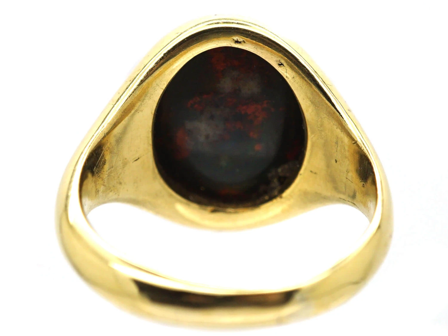 Early 20th Century 18ct Gold Signet Ring With Bloodstone Intaglio Of A Huntsman 6 Early 20th Century 18ct Gold Signet Ring With Bloodstone Intaglio Of A Huntsman - Image 4