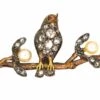 Edwardian 18ct Two Colour Gold & Silver Novelty Brooch Of A Bird On A Branch With Two Mistletoe Sprigs In Original Case 1 Edwardian 18ct Two Colour Gold & Silver Novelty Brooch Of A Bird On A Branch With Two Mistletoe Sprigs In Original Case -Antique Jewellery Company DSC07652 scaled 1