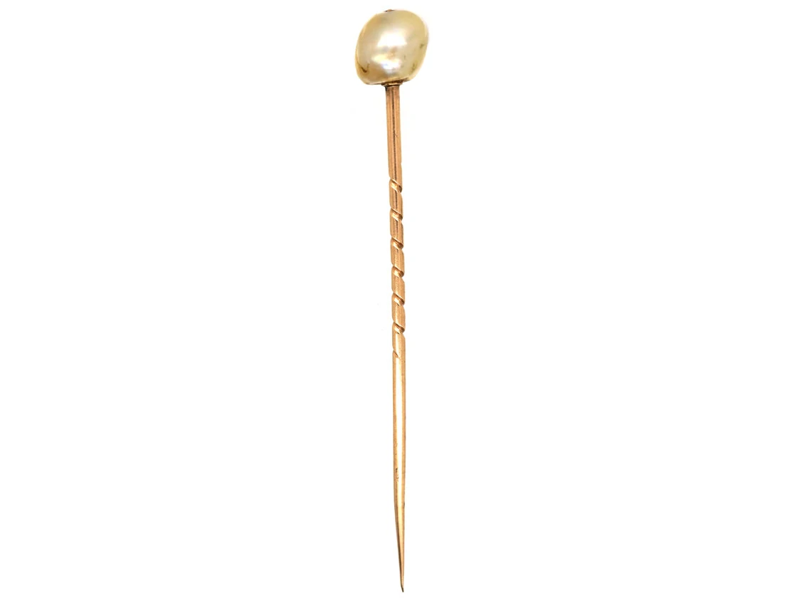 Large Natural Baroque Pearl Tie Pin 6 Large Natural Baroque Pearl Tie Pin - Image 4