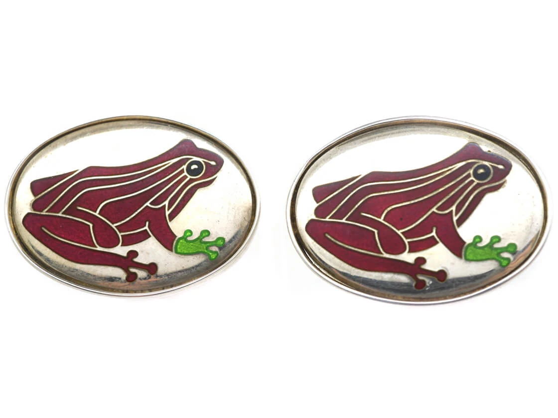 Silver Red Frog Cufflinks By Roger Doyle 3 Silver Red Frog Cufflinks By Roger Doyle