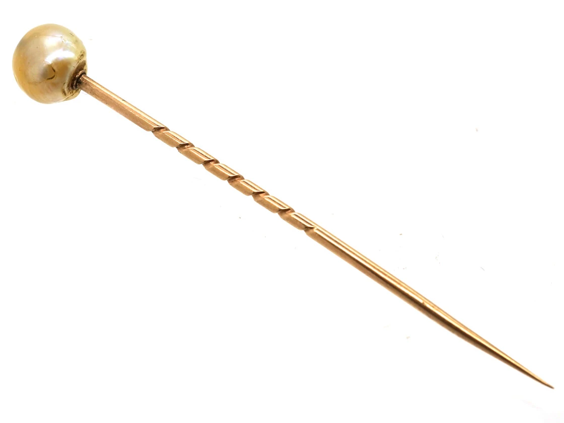 Large Natural Baroque Pearl Tie Pin 5 Large Natural Baroque Pearl Tie Pin - Image 3